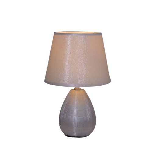 Ceramic table lamp H: 31cm "Simply Ceramics", table lamp made of ceramic, silver, with E14 socket, for dining room, living room, hallway or office, 31 cm high