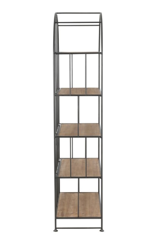 J-Line Rack Round - metal/wood - brown