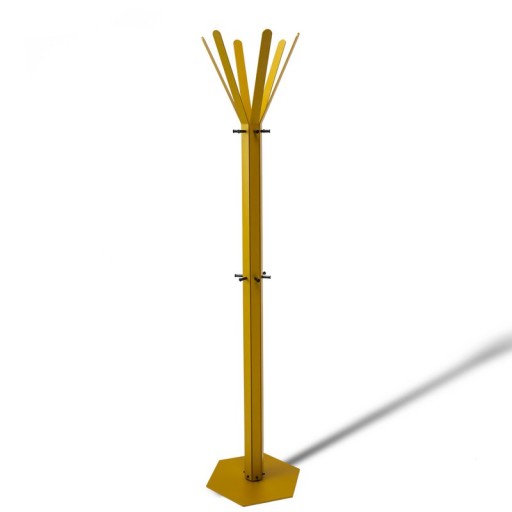 Gorillz Molto - Industrial - Standing Coat Rack - 14 Coat Hooks - Yellow