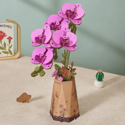 Robotime, DIY Wooden Flower Purple Moth Orchid, TW091, 10x5,8x22cm