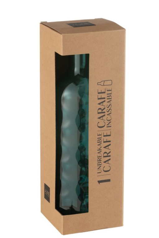 J-Line bottle Hammered in gift box - plastic - blue