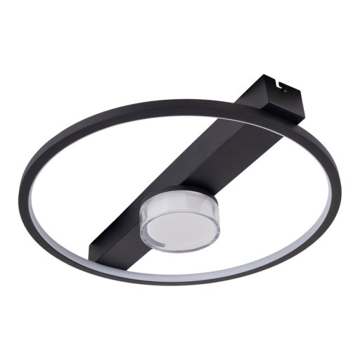 LED ceiling light "Cimo" made of black metal and plastic, 40 cm long, dimmable by wall switch