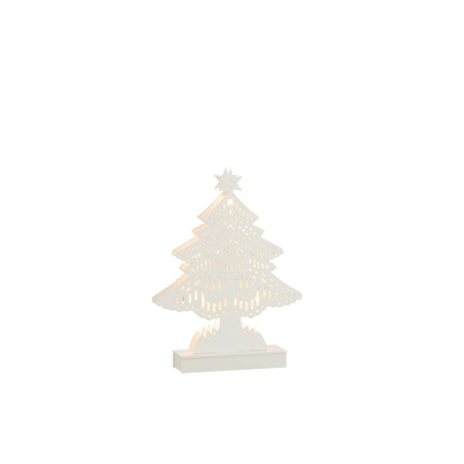 J-Line Deco Kerstboom Led Hout Wit Large