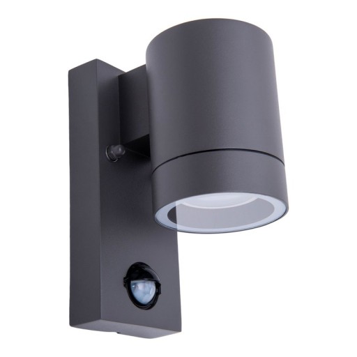 Outside wall lamp "Romb" with motion detector, anthracite -colored aluminum, timer, changeable lamp, 7 x 12.5 x 16.4 cm