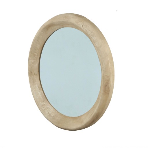 Noam Natural Mango Wood Round Mirror L