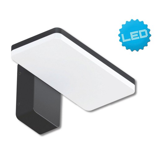 LED outer wall lamp "Clair", made of metal and plastic in anthracite, with integrated LED