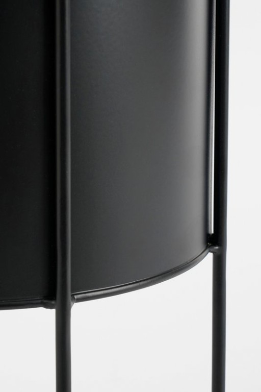 Petry flowerpot on standard - Set of 3 - L27 x B25 x H51 cm - Metal - Black