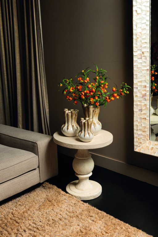 Muza Cream MgO Round Classic Sidetable