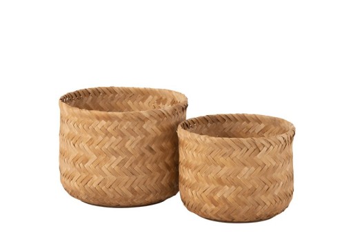 J-Line set of 2 basket - bamboo - natural