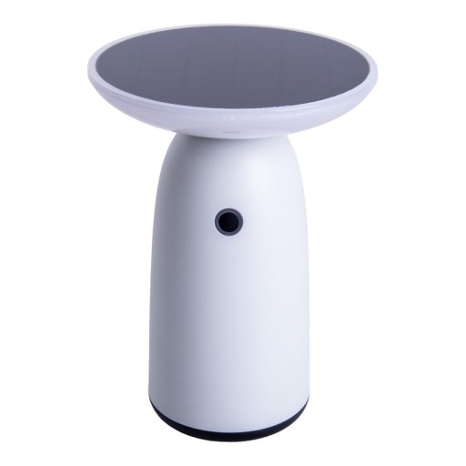 LED Solarleuchte "Ada" weiß für Außen LED Tischlampe aus Metall und Kunststoff, mit fest verbauten LEDs, Solarlampe 22,5 x 16 cm