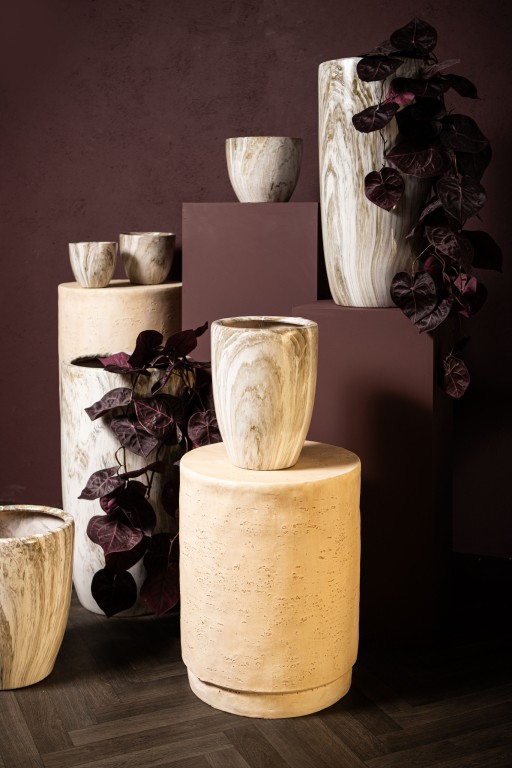 Chandar Cream MgO Round Side Table