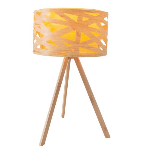 Table lamp "Finja" made of natural-colored plastic/Holzimitation, with E27 version Lighting for living room, dining room or office, 55 cm high