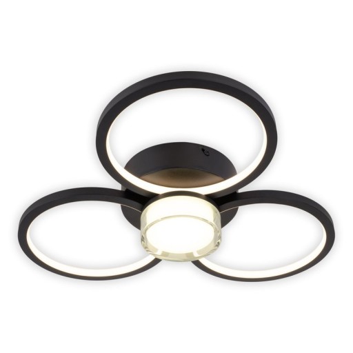 LED ceiling light "Cimo" made of black metal and plastic, Ø approx. 43.6 cm, dimmable by wall switch