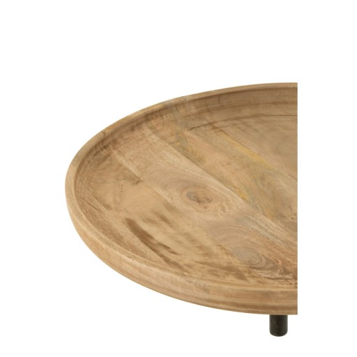 J-Line Tafel Muur Draaiend Rond Hout/Metaal Naturel
