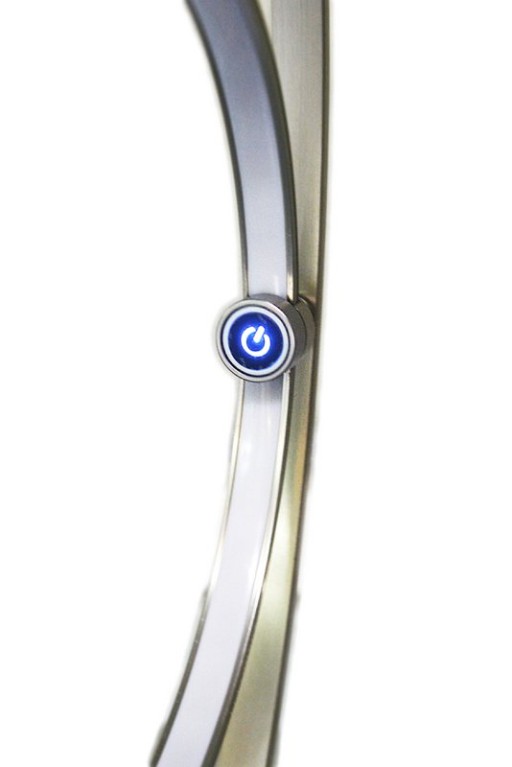 LED standing lamp "Loop Line" 150 cm high, with integrated LED stripe, made of metal and plastic