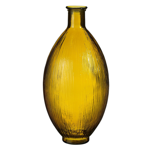 Firenza Flesvaas Bottle Vase H59 x Ø29 cm | Gerecycled Glas - Okergoud