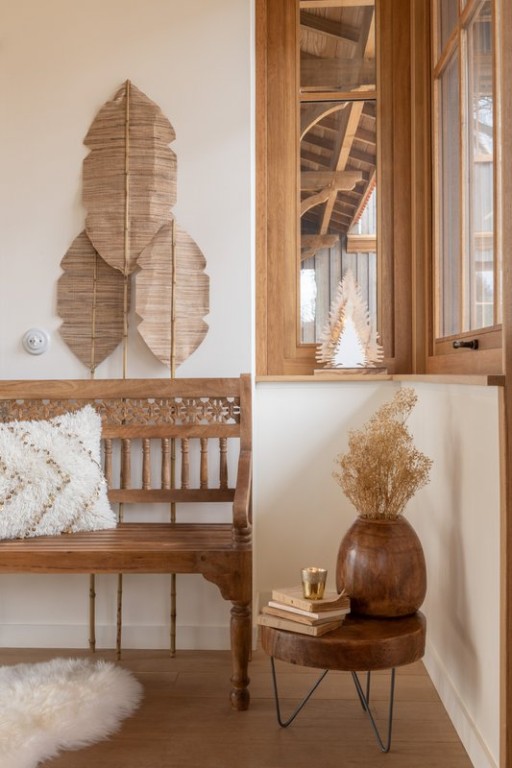 J-Line side table Paulownia - wood/metal - brown - set of 2