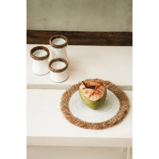 De Seagrass Raffia Placemat - Wit Naturel