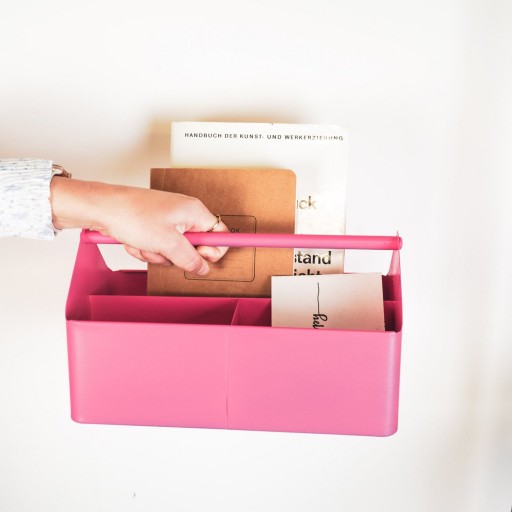 Opbergdoos- Organizer - Metaal - Neon Pink - 30x17x17cm