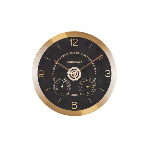Wall Clock - Subdials - Metal/Glass - Black - 30x4,2x30cm