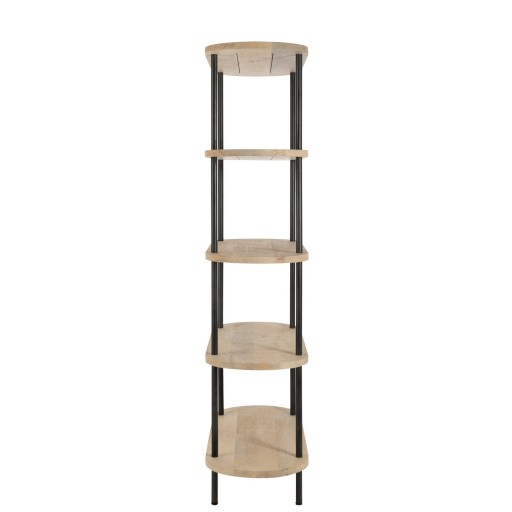 J-Line Rek Eli 5Planken Mango Hout/Staal Naturel/Grijs