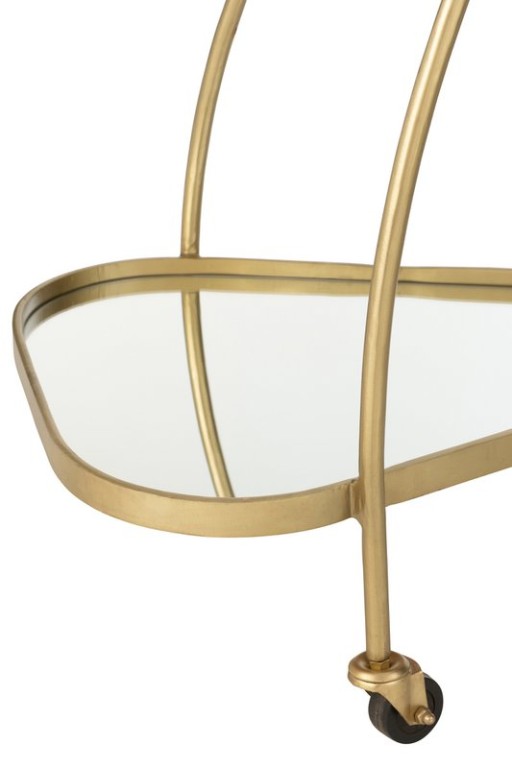 J-Line Service Cart Triangular Metal/Mirror Gold