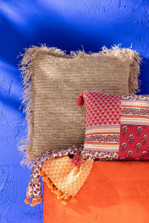 J-Line cushion Square - jute - natural - large