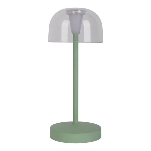 2-Set LED battery table lamp "Gomba" for outside and inside, made of metal and plastic in MINT, 18.5 cm high