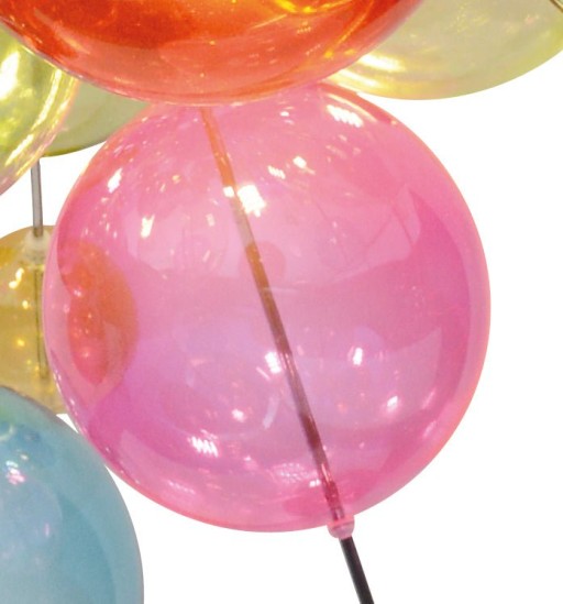 Pendant lamp "explosion" colored made of metal and glass, G9 versions, hanging lamp for dining room, living room, hall or office, Øca. 65 cm