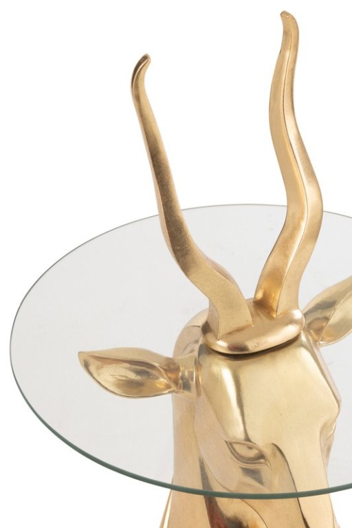 J-Line Side table Antelope Resin/Glass Gold