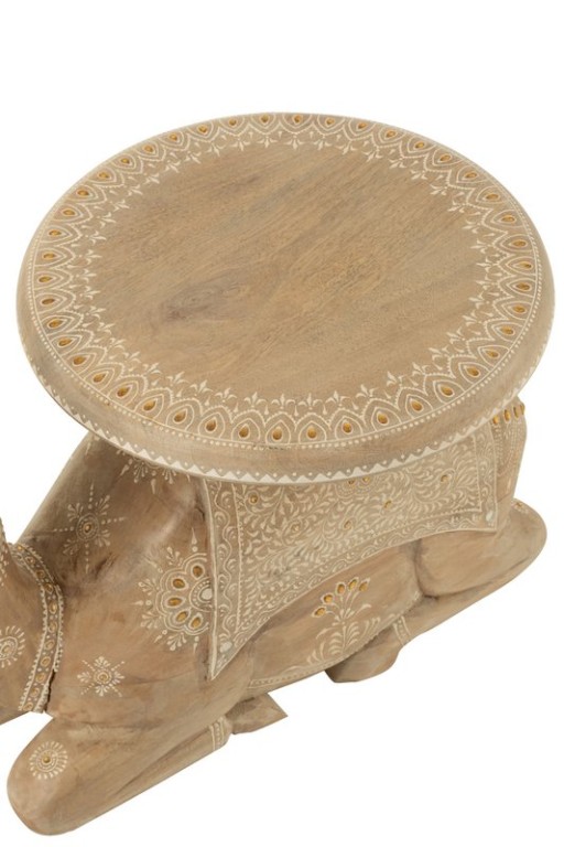 J-Line Side table Camel Mango Wood Naturel/White