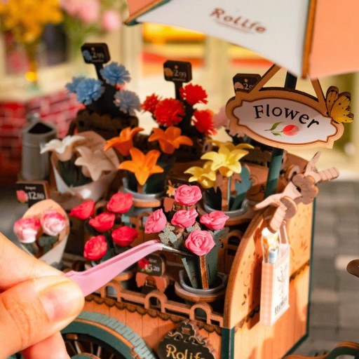 DIY 3D Wooden Model Construction Package, Blossom Cart, Robotime, TGS03, 24.2x16.3x21cm