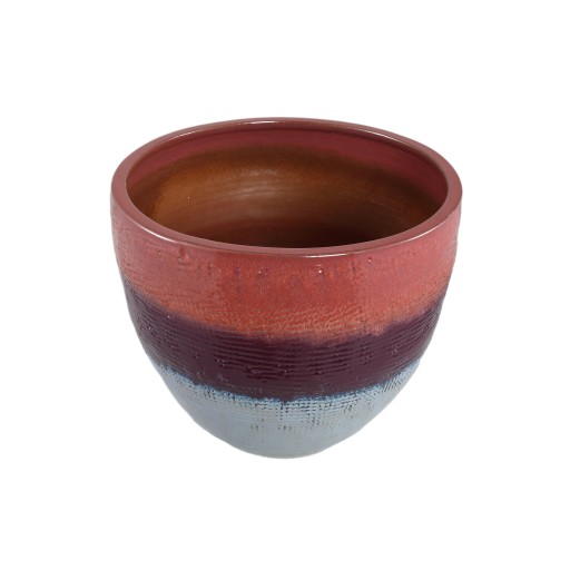 Elana Purple Round Ceramic Pot Ombre Pattern L