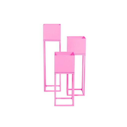 Planthouder - Metaal - roze - S3 - 15x15x60/50/40cm