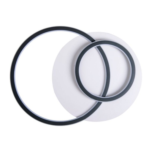 LED ceiling light "Kirk", made of metal in black, integrated LEDs, lighting for living room, office or entrance area