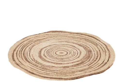 J-Line carpet Round - jute - beige/brown