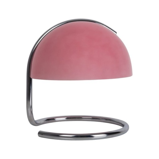 Table lamp "Burano" pink, approx. 25 cm high, Ø 23.5 cm, made of chrome -colored metal and pink glass, E27.
