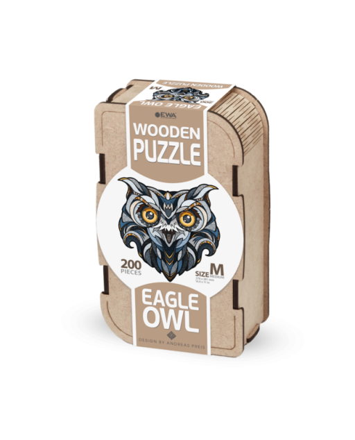 Houten Legpuzzel Eagle-Owl, Eco Wood Art, Size M, 3601, 27,8x28,1x0,4cm