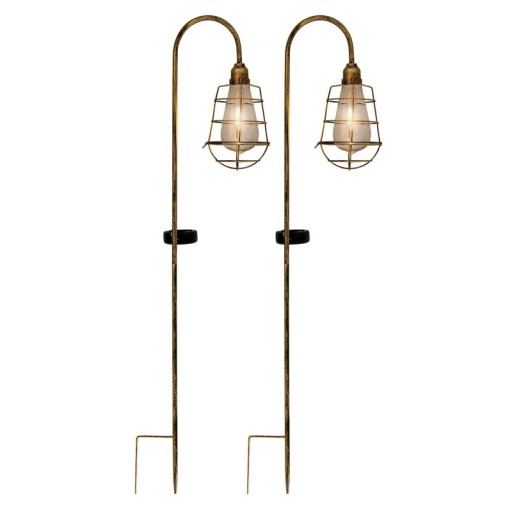 2 Set LED decorative-solar earth spit "Gitti" H: 76.5 cm, for outside, ground skewers made of metal and plastic, in old meal, with integrated LED
