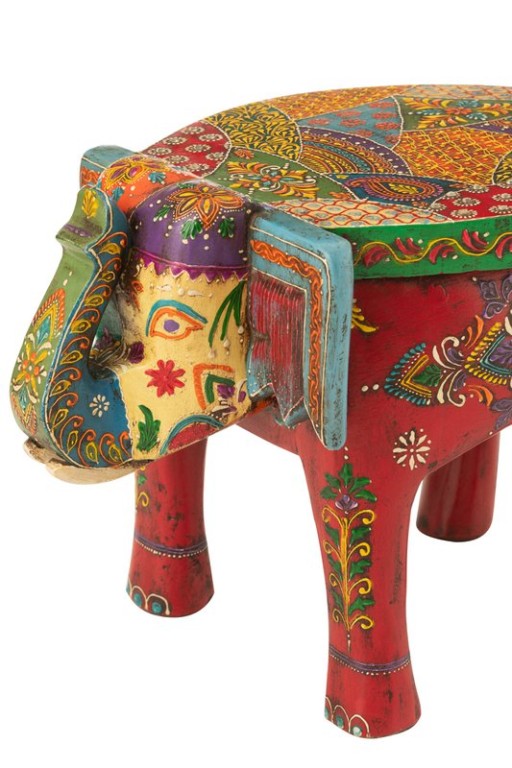 J-Line Stool Elephant Delhi Mango Wood Mix