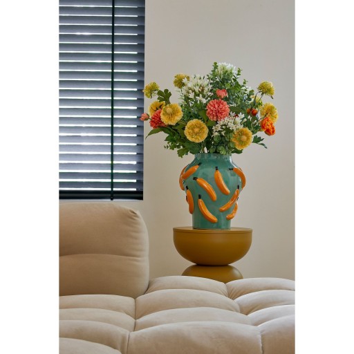 Moza Vaas - H30 x Ø27 cm - Keramiek - Groen, Geel