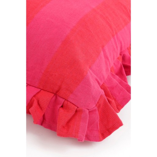 Sierkussen - L45 x B45 x H10 cm - Katoen - Roze, Rood