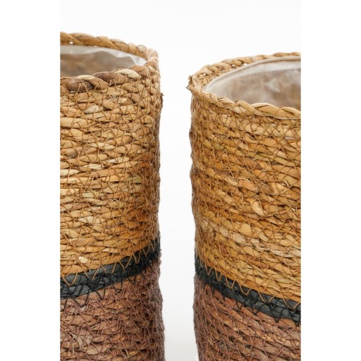 Damian Plantenmand - Set van 2 - H20 x Ø20 cm - Zeegras - Bruin