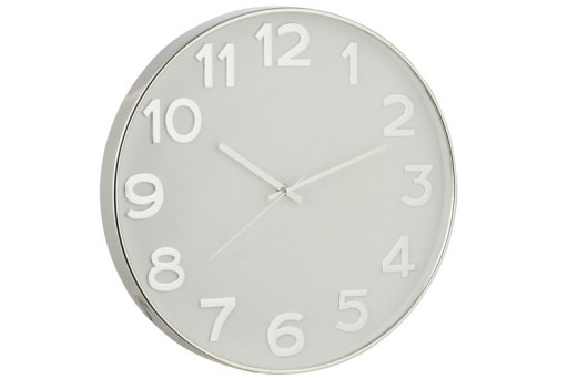 J-Line Arabic Numerals clock - plastic - silver - Ø 40 cm