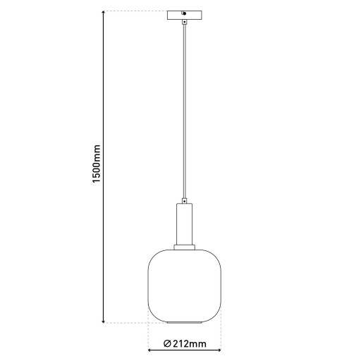 1-pendelende lamp "fumo", hanglamp gemaakt van metaal en glas in zwart, met E14-aansluiting, voor eetkamer, woonkamer, gang of kantoor, hangende lamp 150 x 20 cm