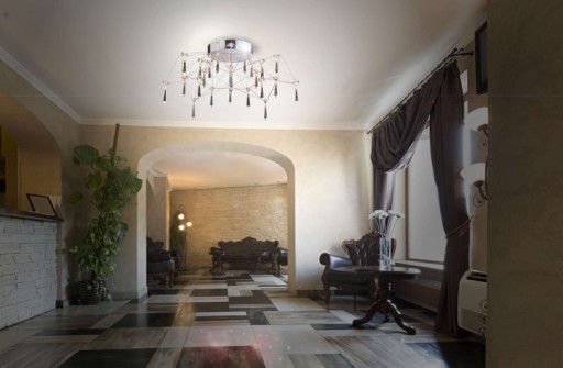 LED ceiling light "Araneus" made of metal and glass in chrome, Ø 55 cm, with firmly built -in LEDs, lighting for living room, dining room, hallway or office