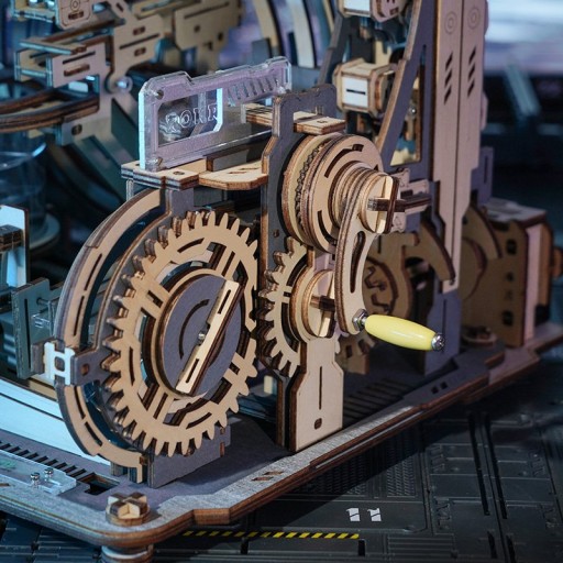 Robotime, 3D DIY Houten Modelbouwpakket Marble Run, Marble Spaceport, LGC01, 32x8,5x24cm