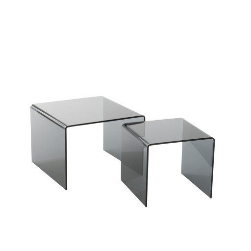 J-Line bijzettafel - glas - zwart