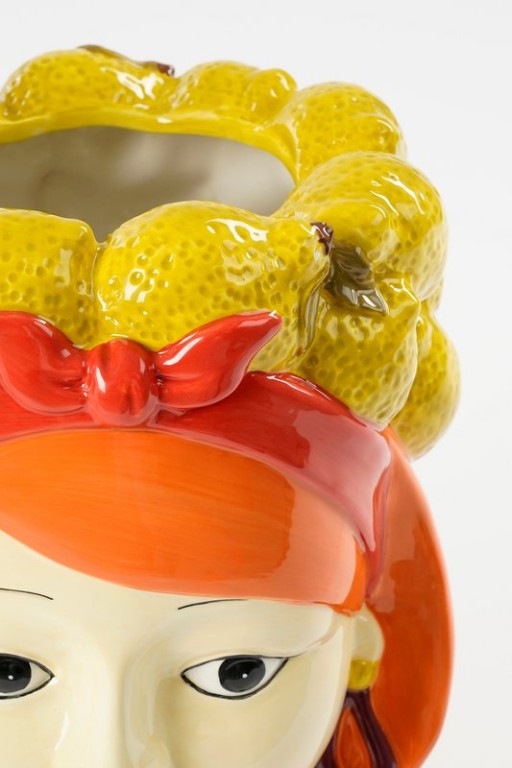 Funny Flowerpot Inside - H25 x Ø20 cm - Dolomite - Yellow