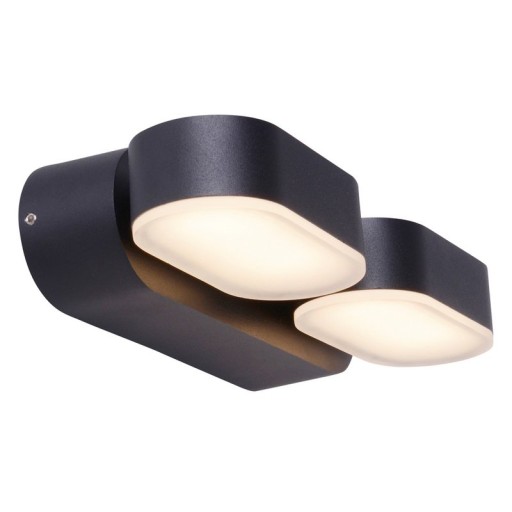 LED outer wall lamp "Motus" made of metal and plastic in black, with integrated LED